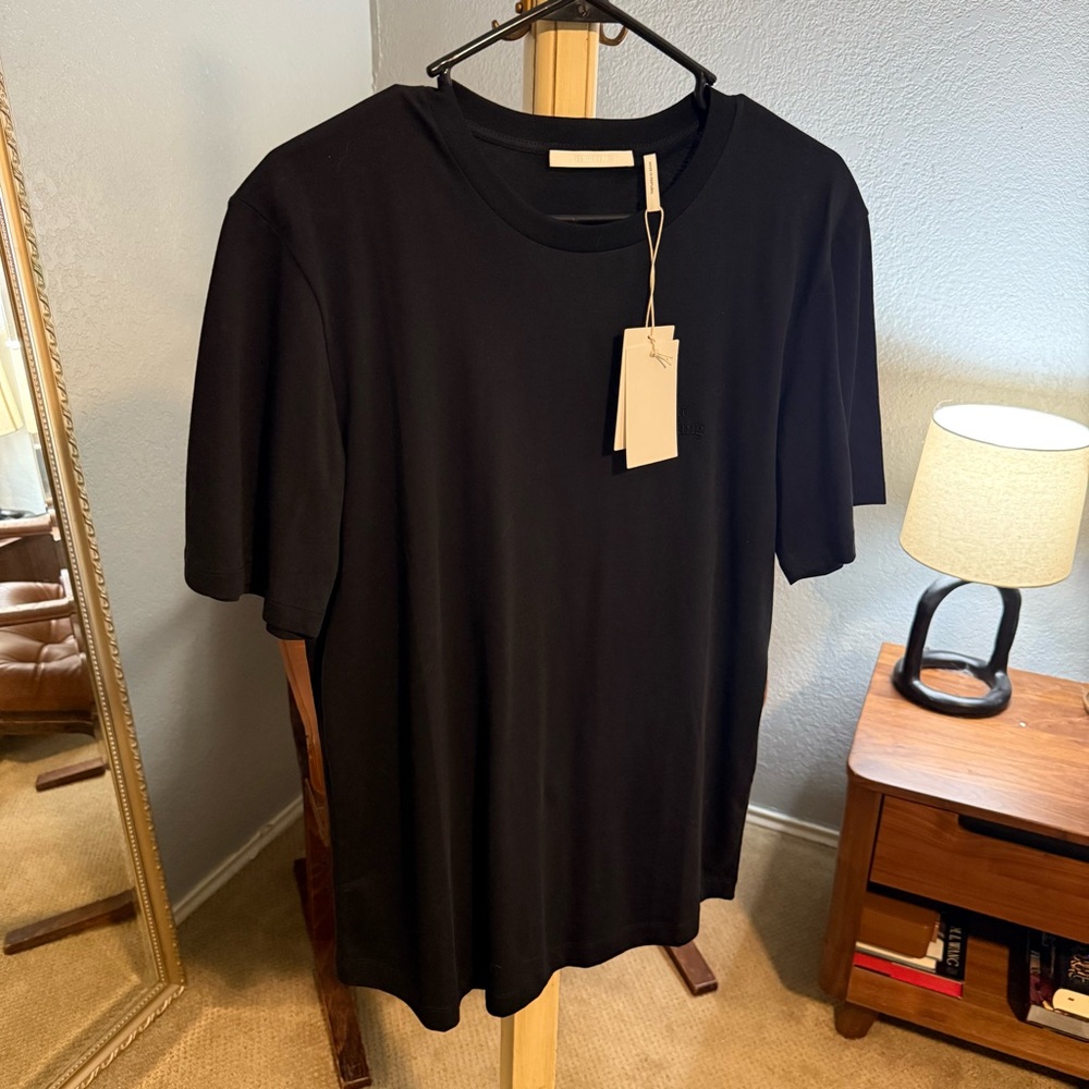 Helmut Lang Black Basalt Luxury Designer Tee Shirt Italy Minimalist Classic Tee